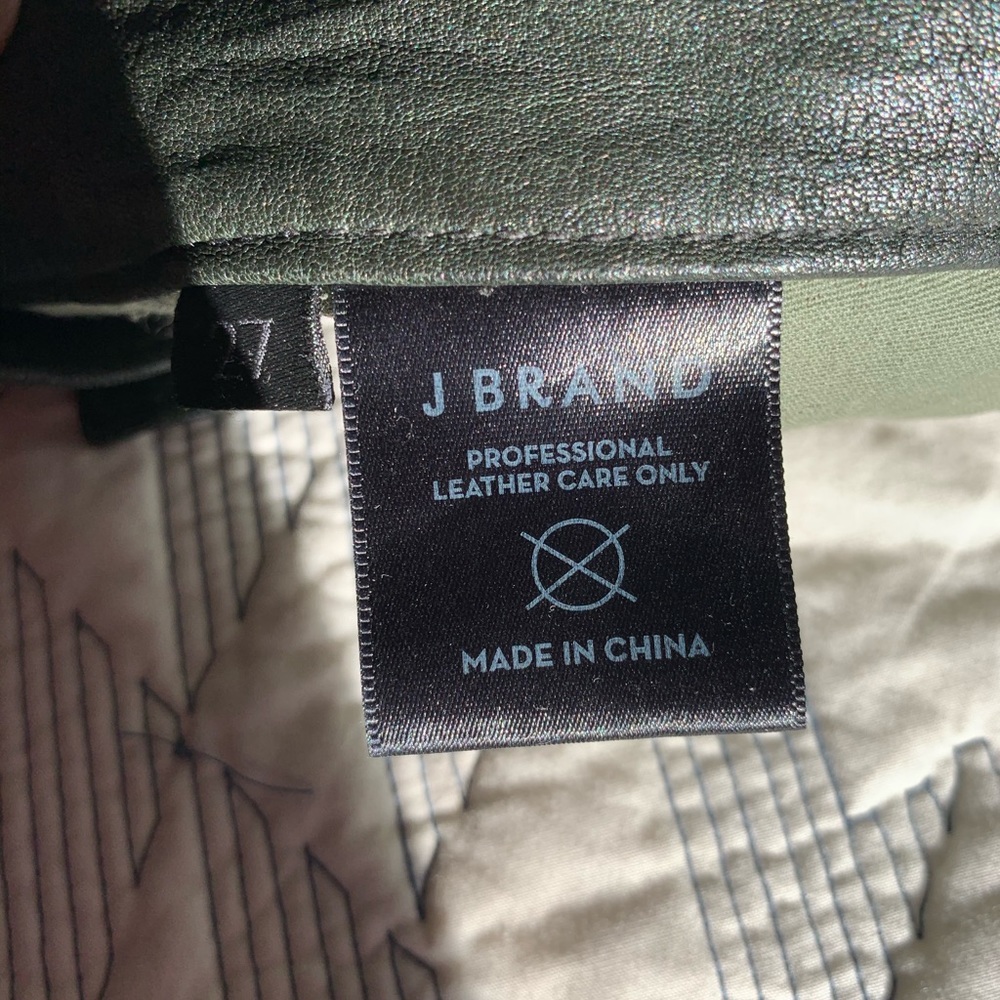 J Brand Forest Green "Super Skinny" Leather Pant - Picture 5 of 11